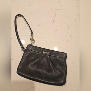 Coach- Black Genuine Leather Wristlet